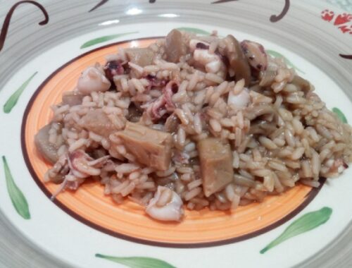 Risotto con funghi e seppie